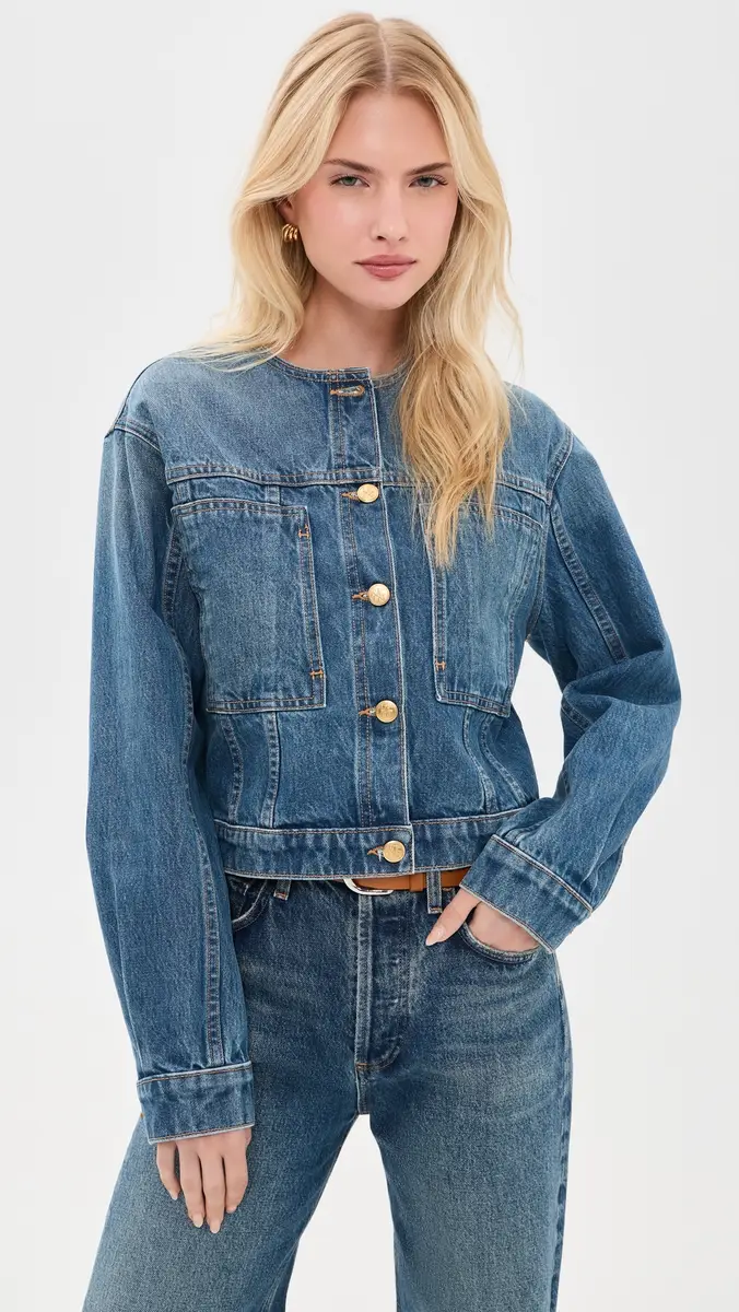 Ulla Johnson The Briar Collarless Denim Jacket | Thumbnail 2 Ulla Johnson The Briar Collarless Denim Jacket | Thumbnail 2
