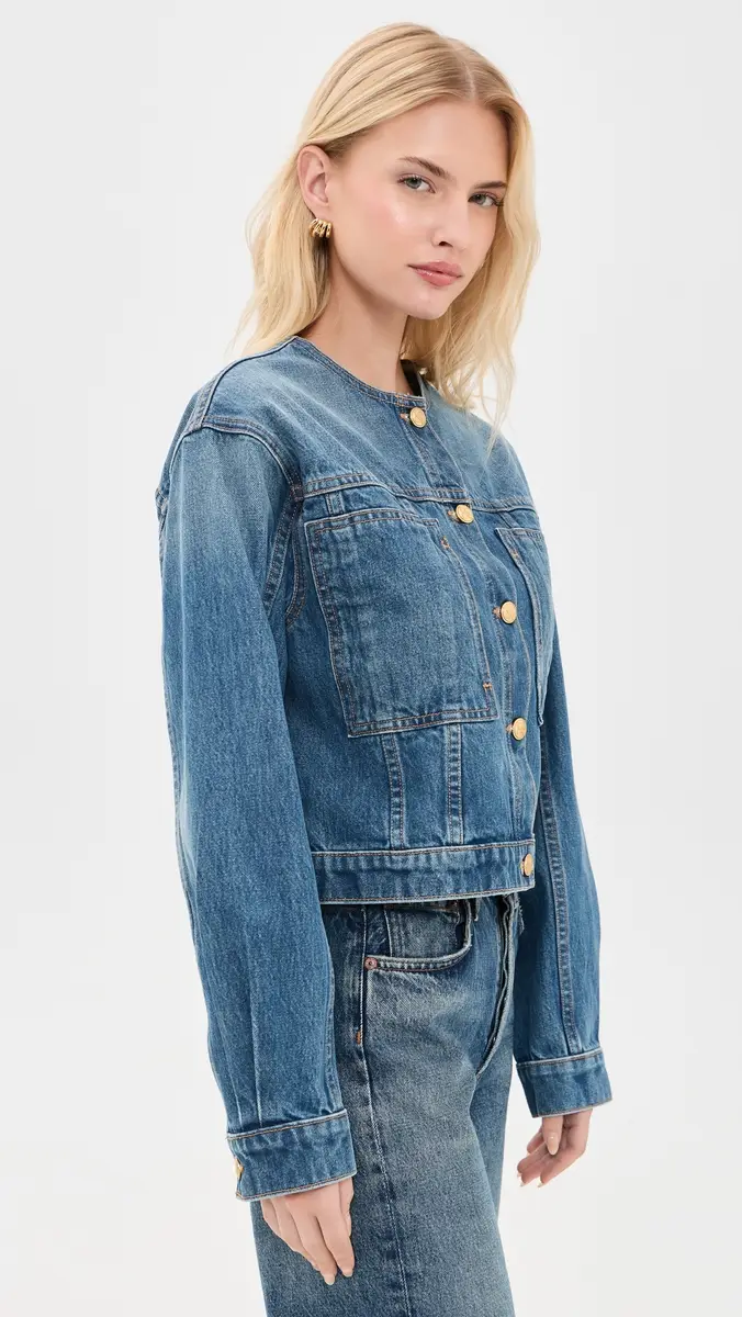 Ulla Johnson The Briar Collarless Denim Jacket | Thumbnail 4 Ulla Johnson The Briar Collarless Denim Jacket | Thumbnail 4
