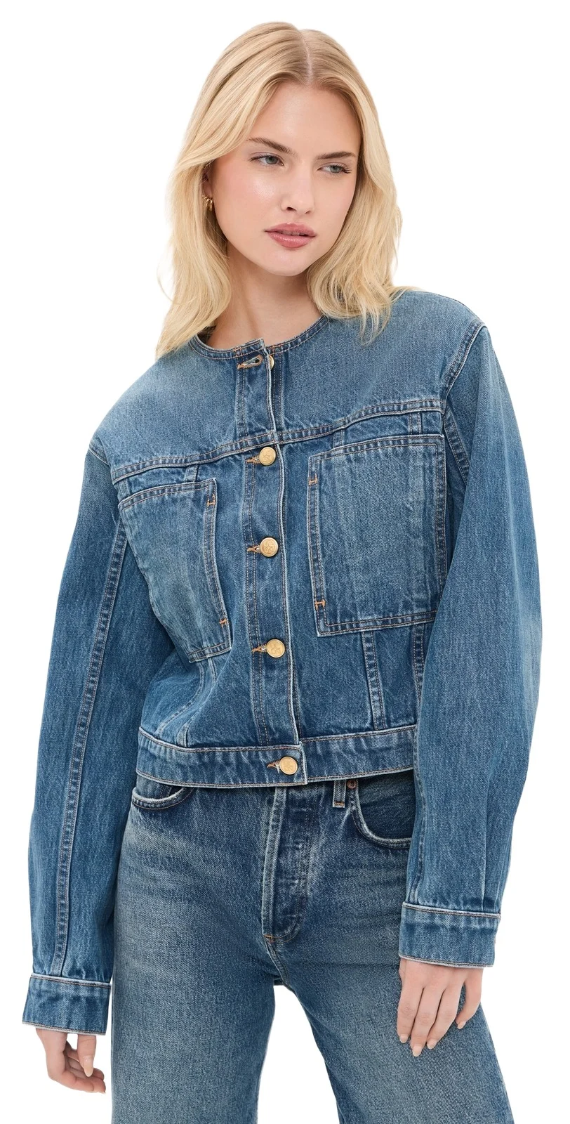 The Briar Collarless Denim Jacket