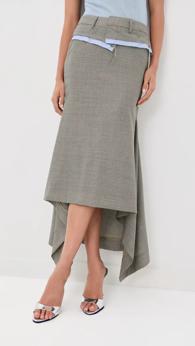 Monse Checker Suiting Skirt | Thumbnail 2 Monse Checker Suiting Skirt | Thumbnail 2