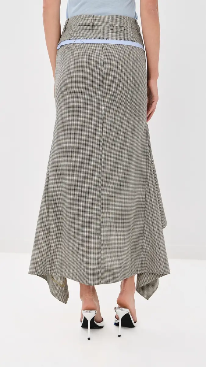 Monse Checker Suiting Skirt | Thumbnail 3 Monse Checker Suiting Skirt | Thumbnail 3