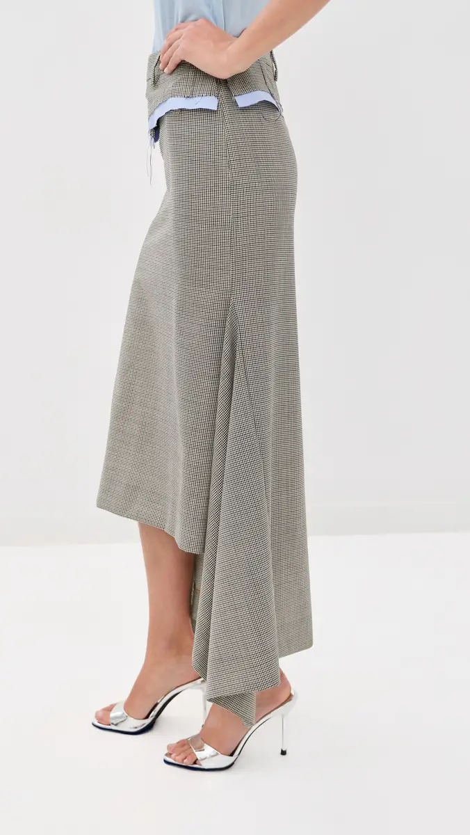 Monse Checker Suiting Skirt | Thumbnail 4 Monse Checker Suiting Skirt | Thumbnail 4