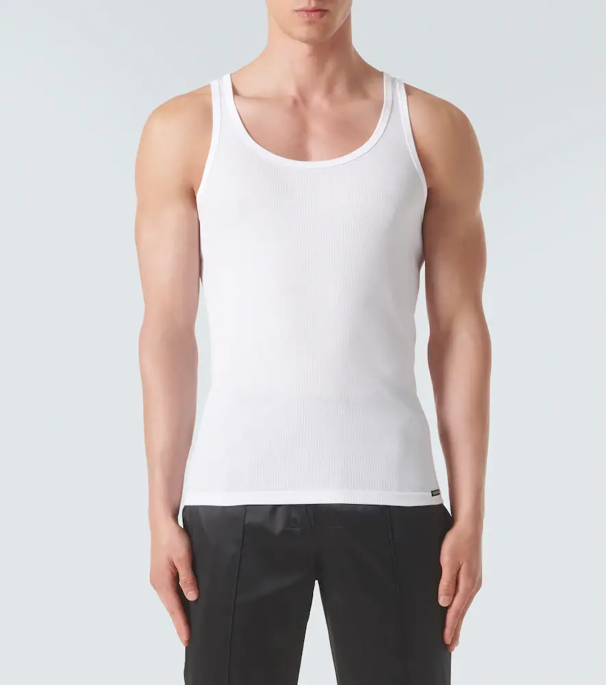 Tom Ford Ribbed-knit cotton-blend tank top | Thumbnail 3