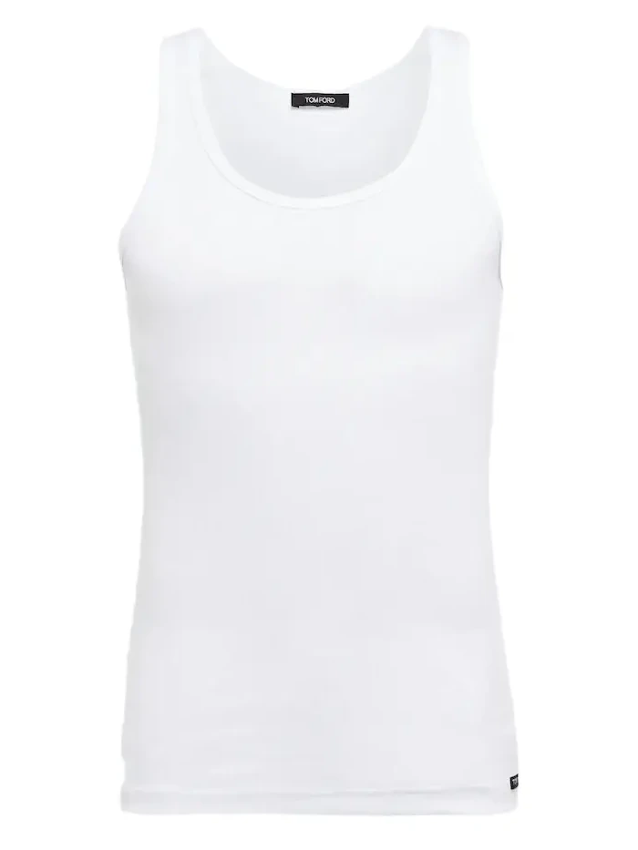 Tom Ford Ribbed-knit cotton-blend tank top