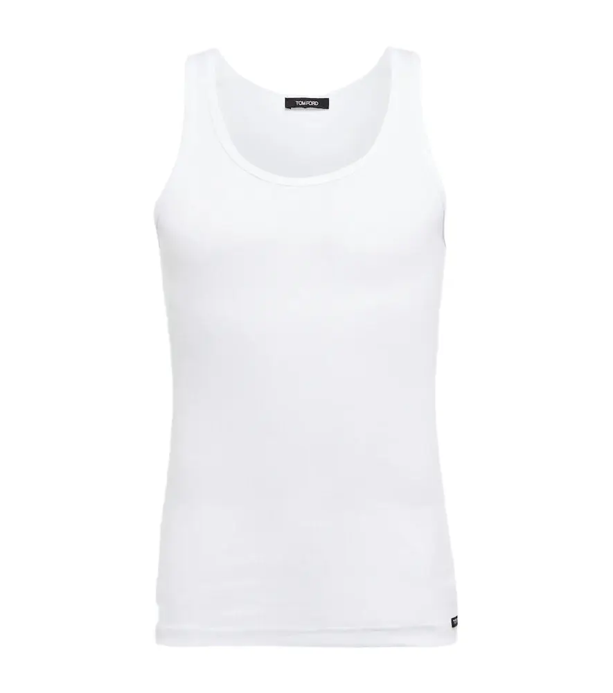 Tom Ford Ribbed-knit cotton-blend tank top | Image 1 Tom Ford Ribbed-knit cotton-blend tank top | Image 1
