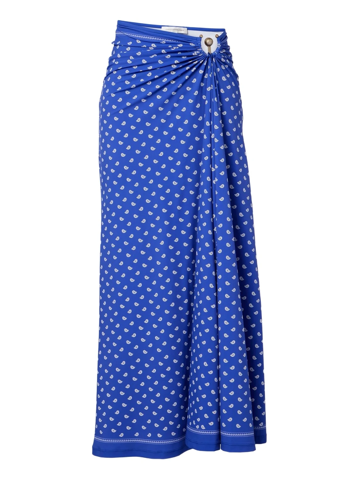 Ruched Orbit bandana maxi skirt
