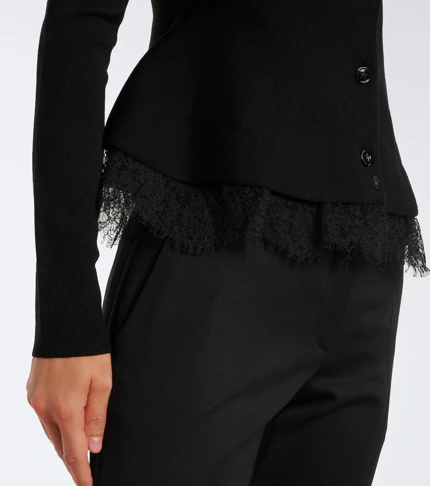 Alexander McQueen Lace-trimmed peplum cardigan | Thumbnail 5