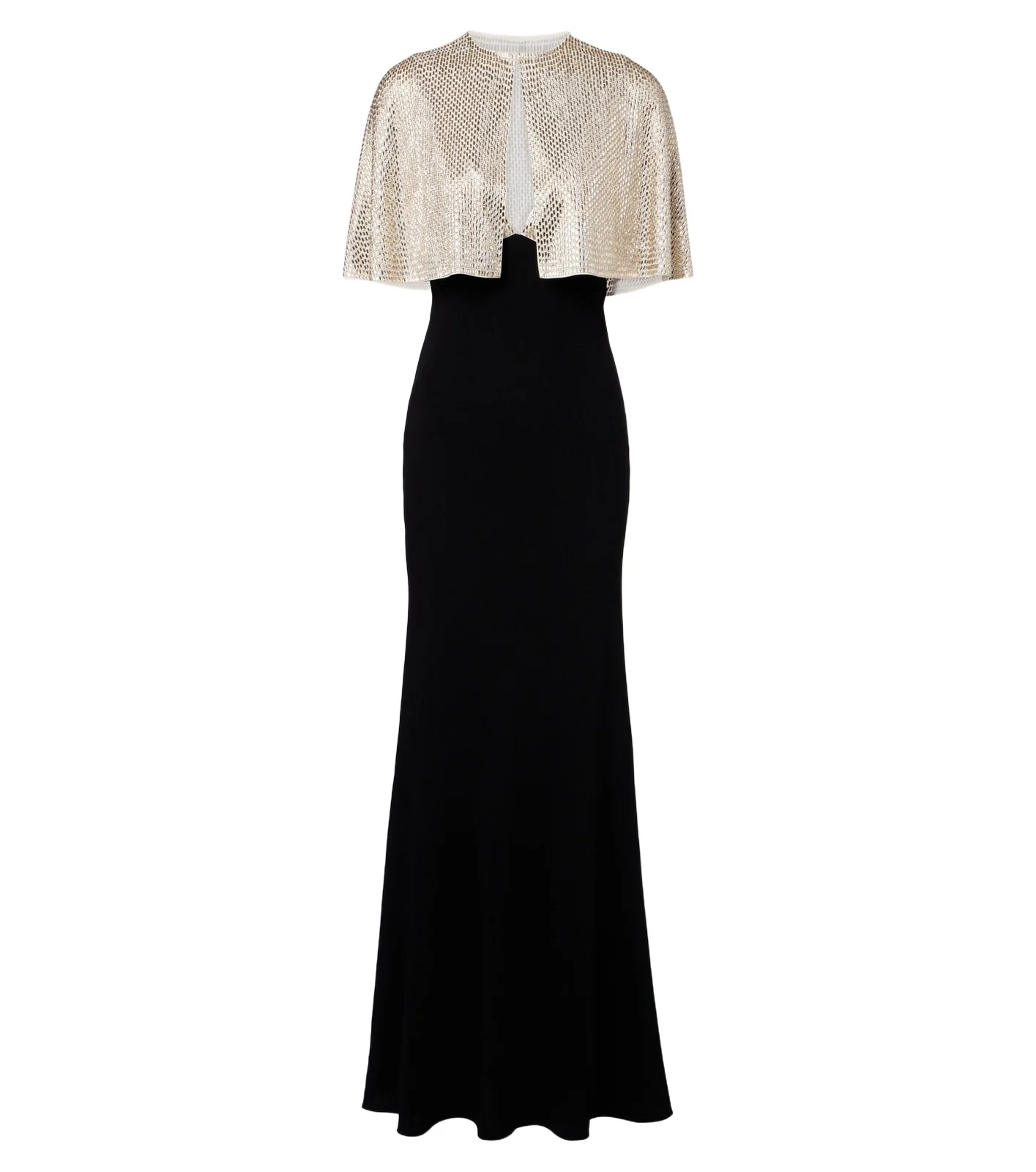 Caped embellished gown