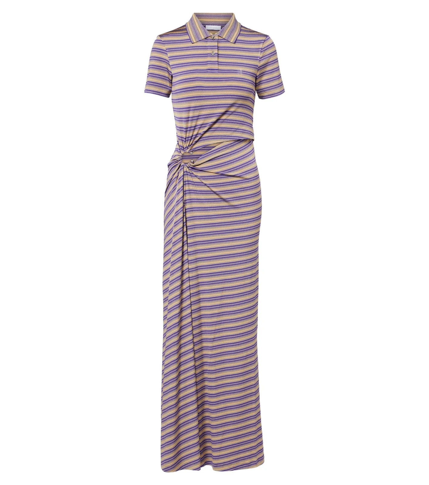 Rabanne Cutout gathered striped crêpe maxi dress