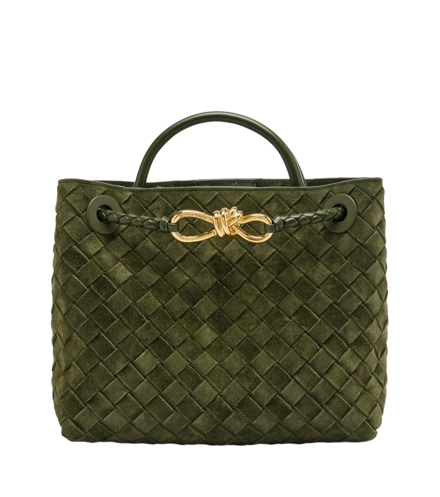 Andiamo Intrecciato Small suede top-handle bag Andiamo Intrecciato Small suede top-handle bag