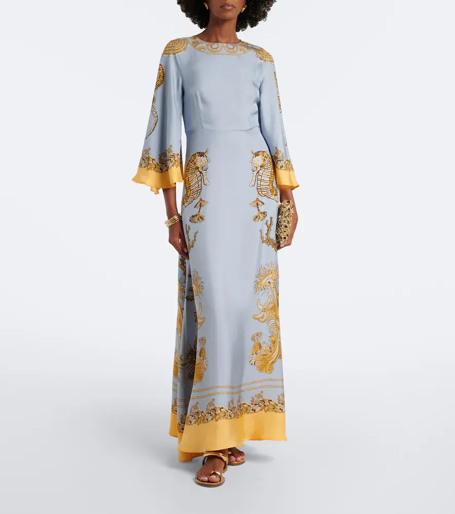 La DoubleJ Sorella printed silk twill maxi dress | Thumbnail 2