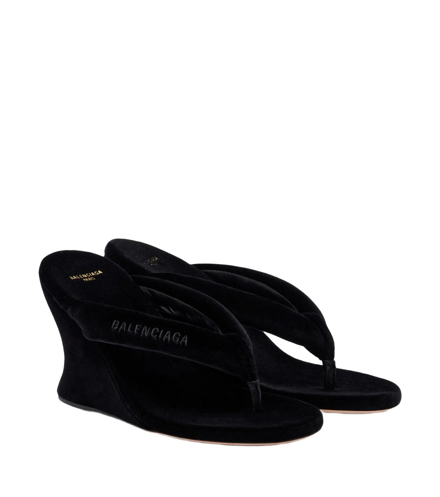 Gaeta velvet wedge thong sandals Gaeta velvet wedge thong sandals