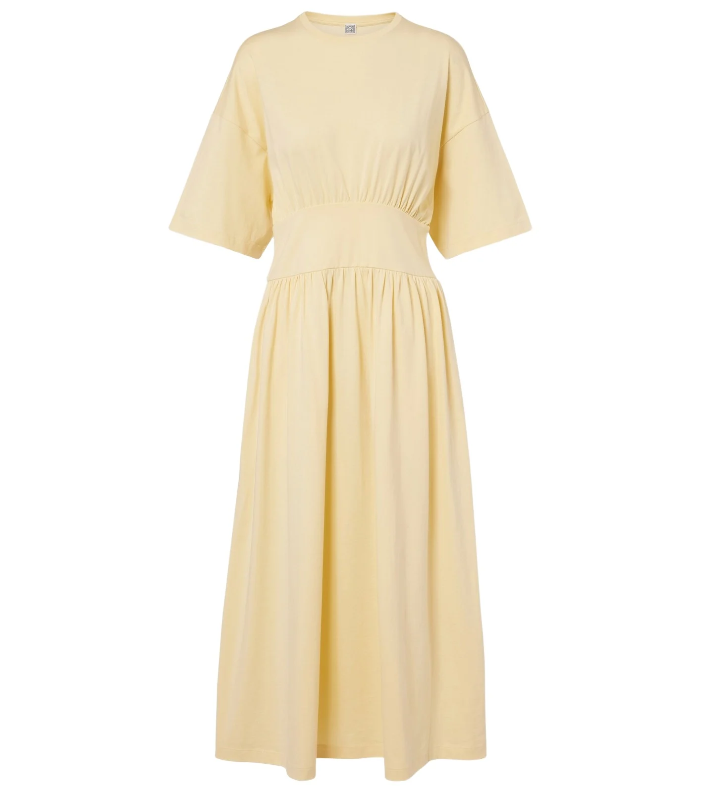 Gathered cotton jersey midi dress Gathered cotton jersey midi dress