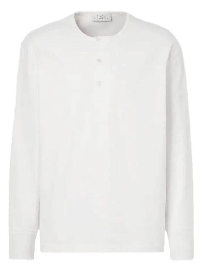 Kuyto cotton jersey Henley shirt Kuyto cotton jersey Henley shirt
