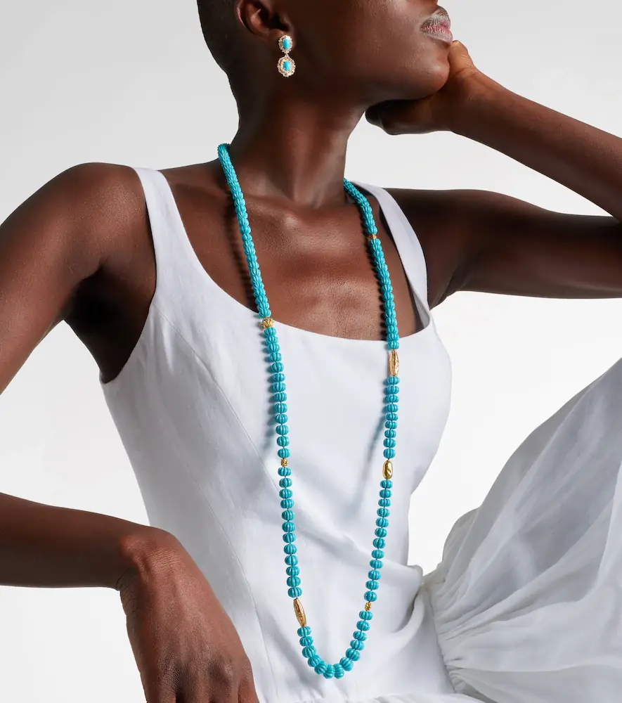Ileana Makri Horizon 18kt and 9kt gold beaded necklace with turquoises | Thumbnail 2 Ileana Makri Horizon 18kt and 9kt gold beaded necklace with turquoises | Thumbnail 2