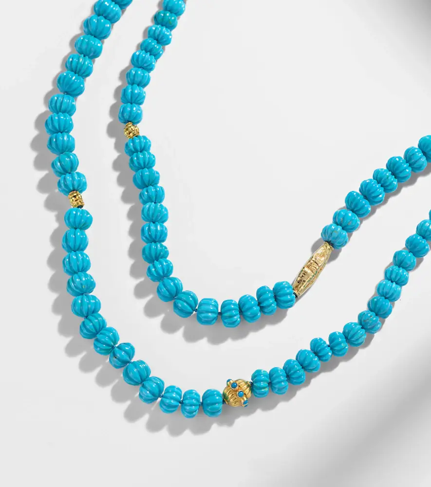 Ileana Makri Horizon 18kt and 9kt gold beaded necklace with turquoises | Thumbnail 6 Ileana Makri Horizon 18kt and 9kt gold beaded necklace with turquoises | Thumbnail 6