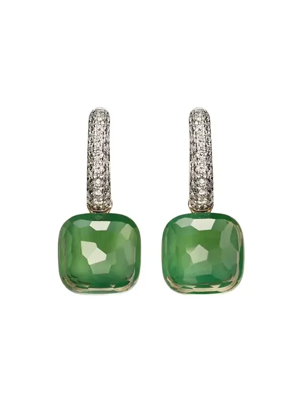Nudo Classic 18kt rose and white gold drop earrings with gemstones