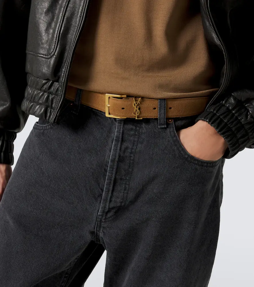 Saint Laurent Cassandre suede belt | Thumbnail 3 Saint Laurent Cassandre suede belt | Thumbnail 3