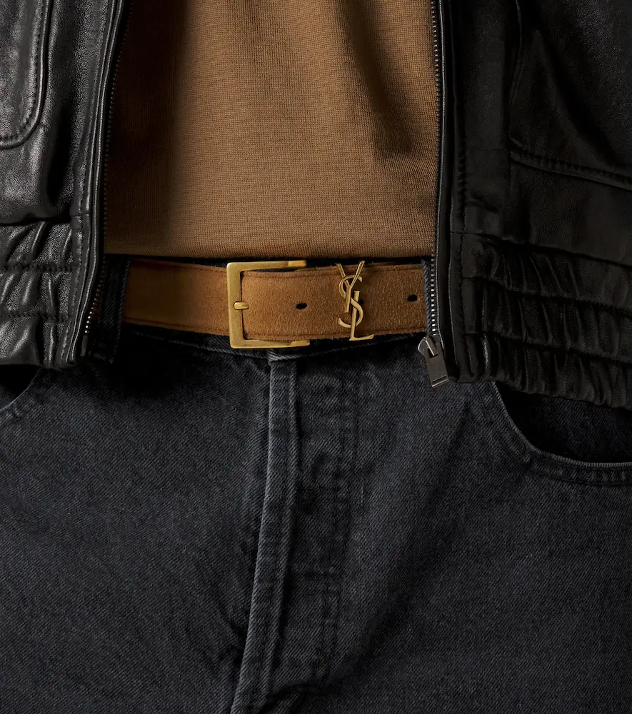 Saint Laurent Cassandre suede belt | Thumbnail 4 Saint Laurent Cassandre suede belt | Thumbnail 4