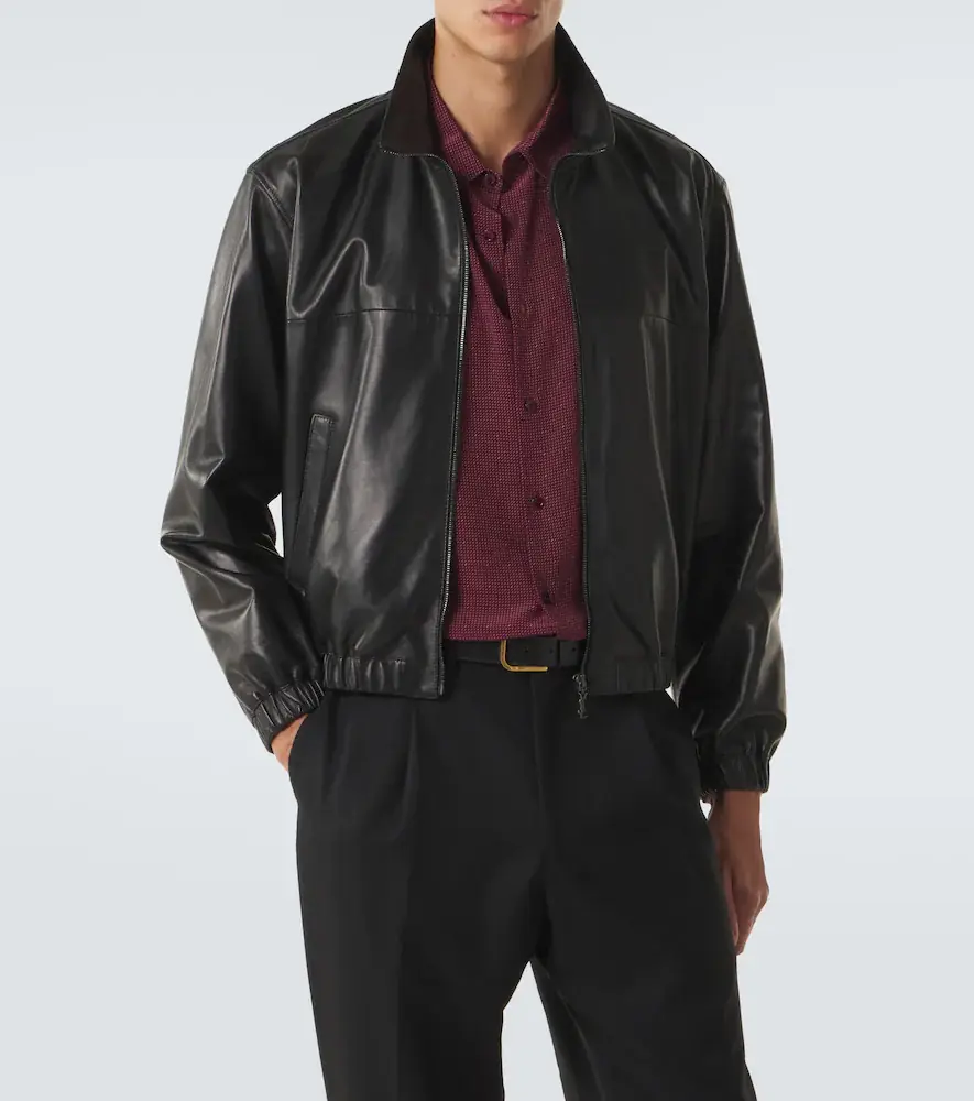 Saint Laurent Leather blouson jacket | Thumbnail 5 Saint Laurent Leather blouson jacket | Thumbnail 5