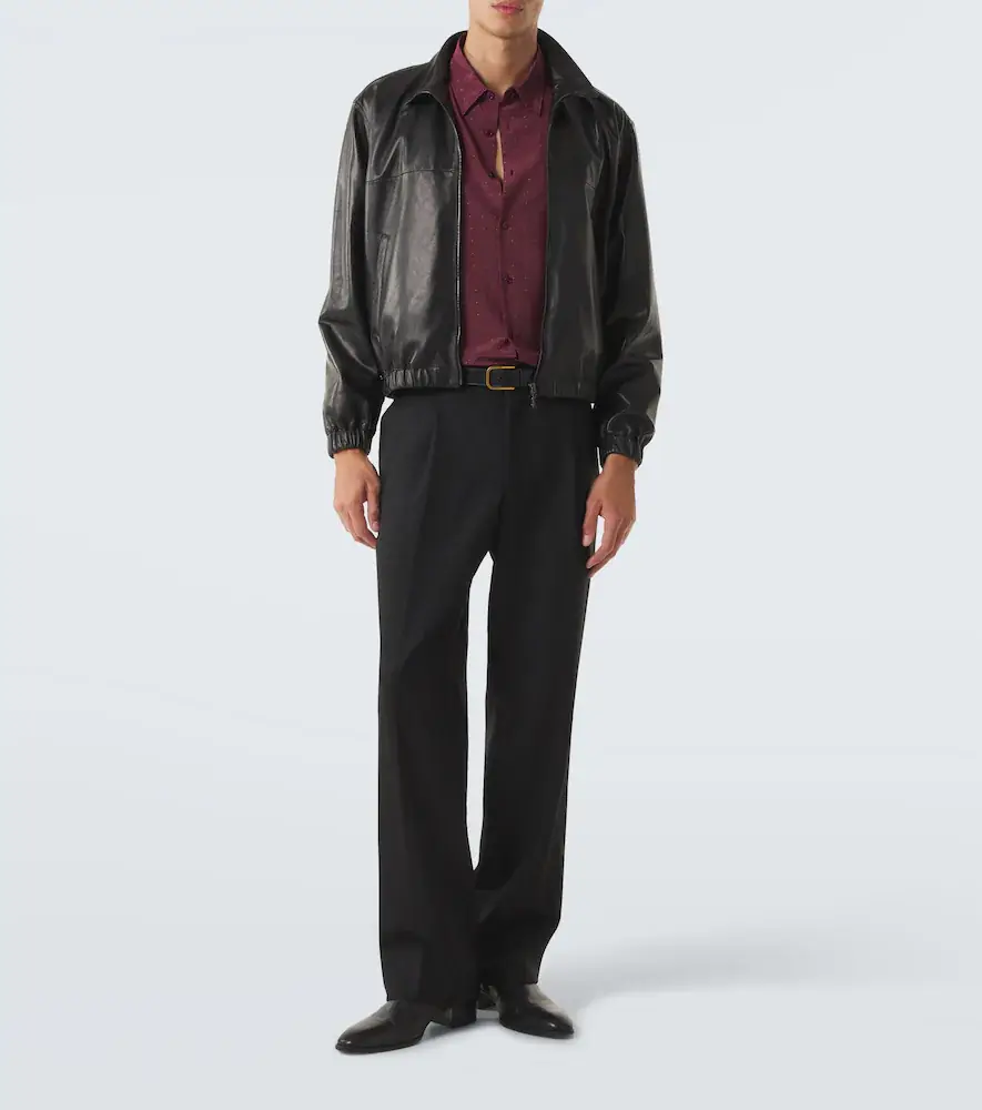Saint Laurent Leather blouson jacket | Thumbnail 7 Saint Laurent Leather blouson jacket | Thumbnail 7
