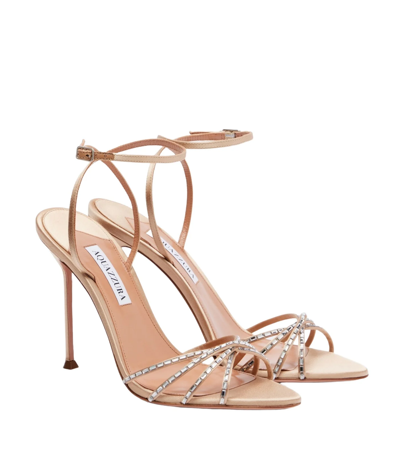 Aquazzura Tell Me Crystal satin sandals