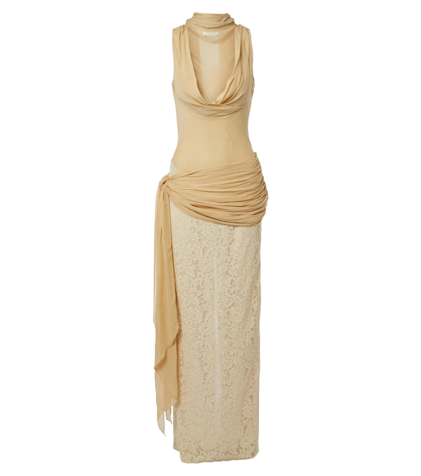 Rosa lace-paneled georgette maxi dress Rosa lace-paneled georgette maxi dress
