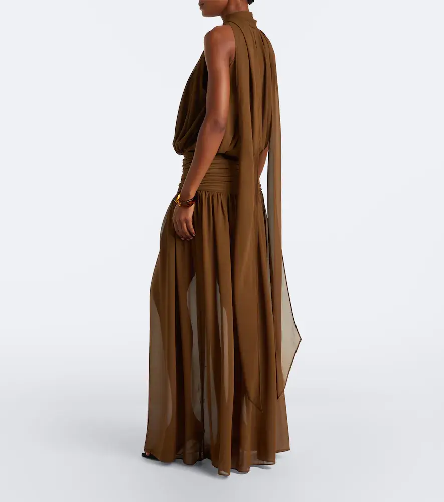 DE LA VALI Cruz draped chiffon maxi dress | Thumbnail 2 DE LA VALI Cruz draped chiffon maxi dress | Thumbnail 2