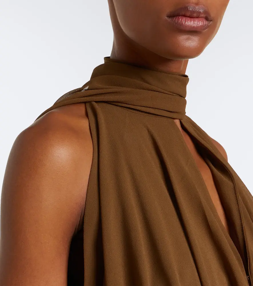 DE LA VALI Cruz draped chiffon maxi dress | Thumbnail 6 DE LA VALI Cruz draped chiffon maxi dress | Thumbnail 6