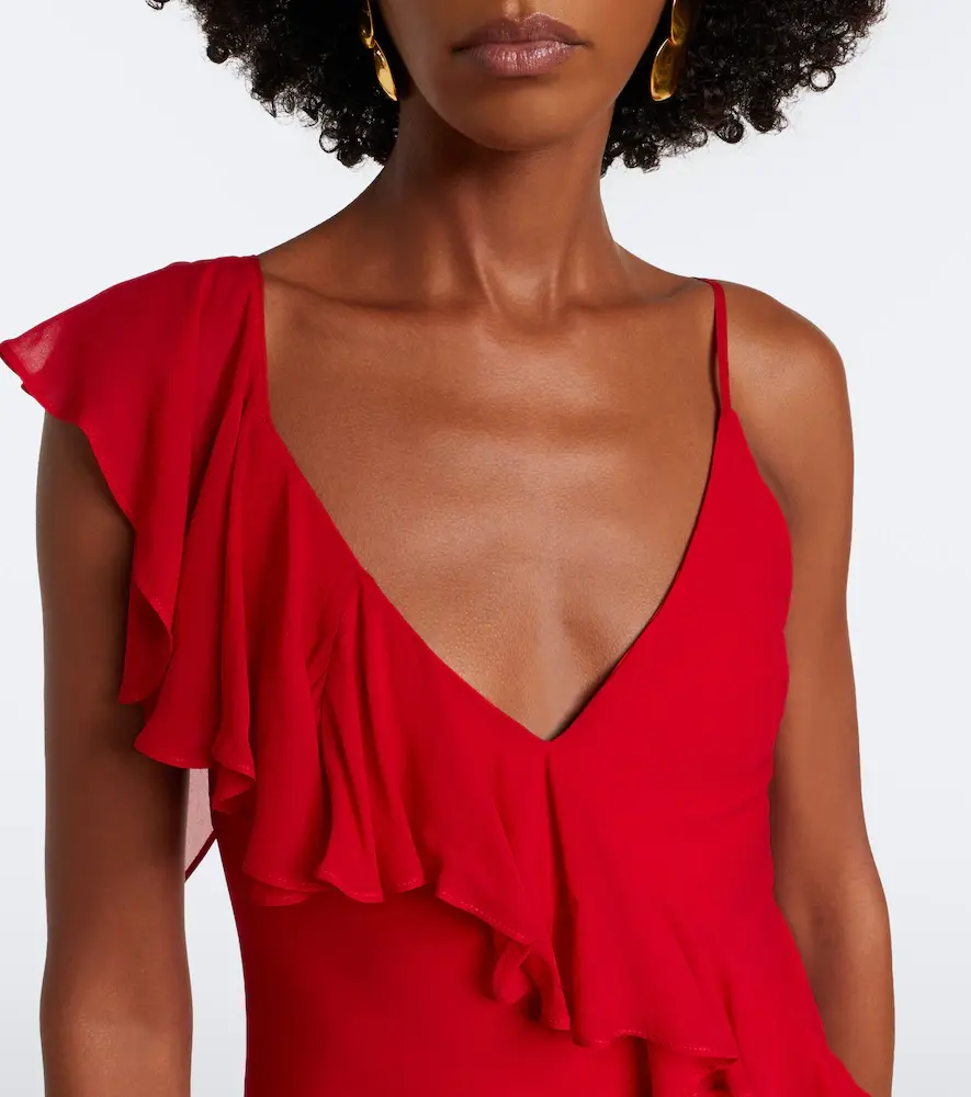 DE LA VALI Mayara ruffled georgette gown | Thumbnail 2