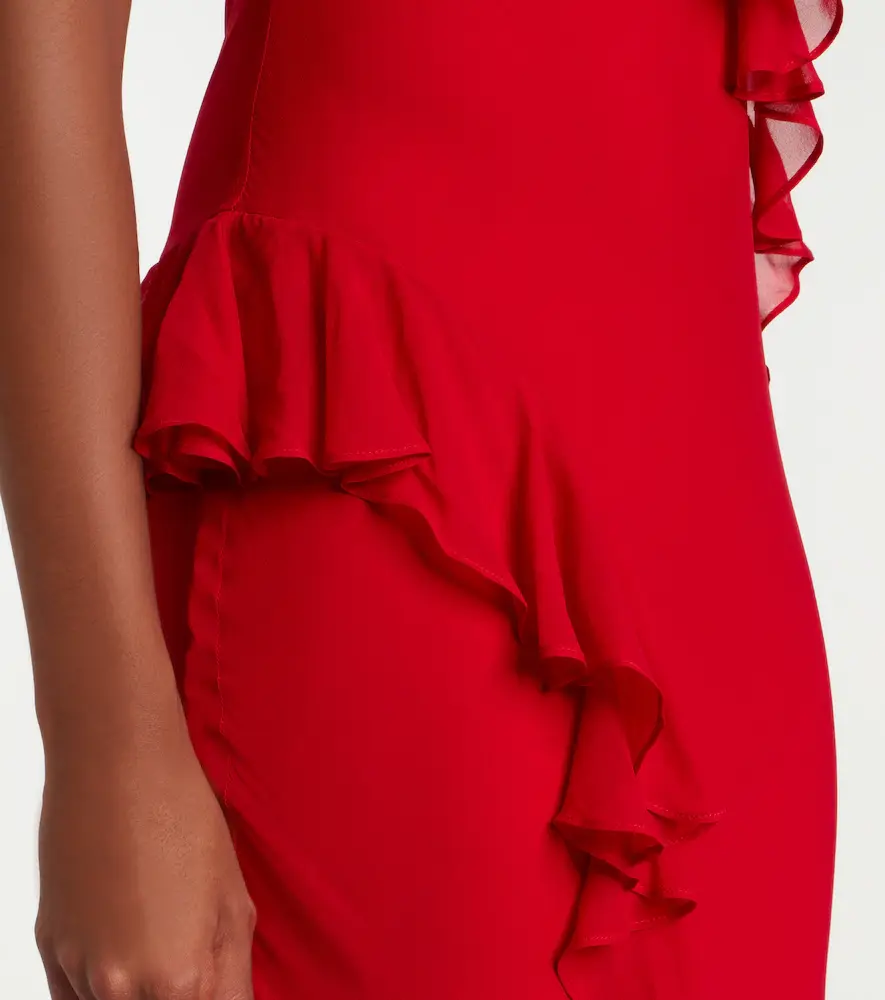 DE LA VALI Mayara ruffled georgette gown | Thumbnail 3