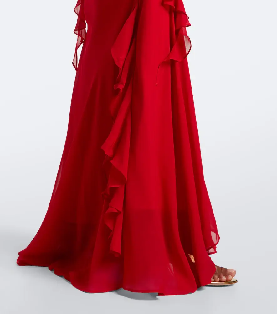 DE LA VALI Mayara ruffled georgette gown | Thumbnail 6