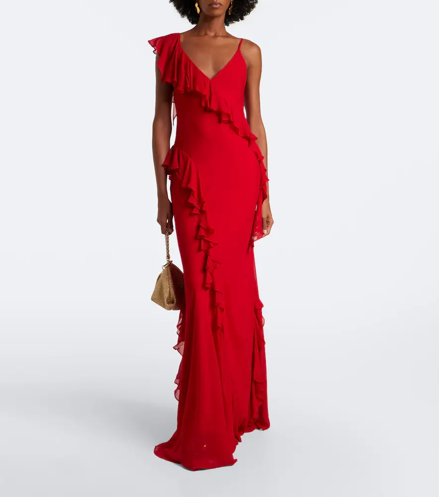 DE LA VALI Mayara ruffled georgette gown | Thumbnail 7