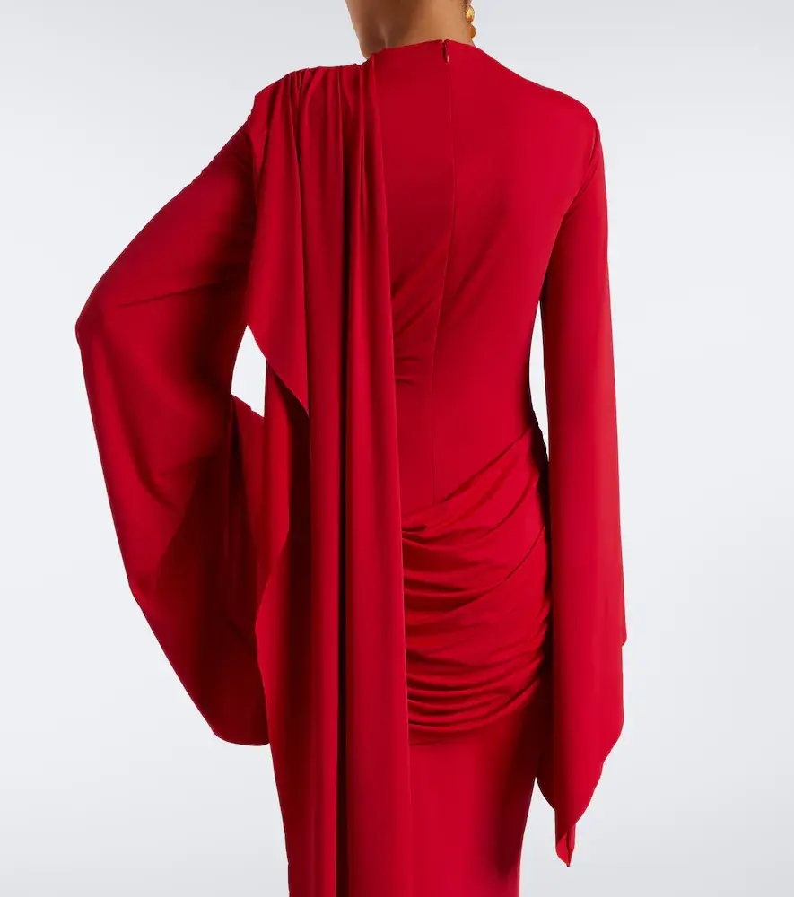 DE LA VALI Perisa draped jersey maxi dress | Thumbnail 5