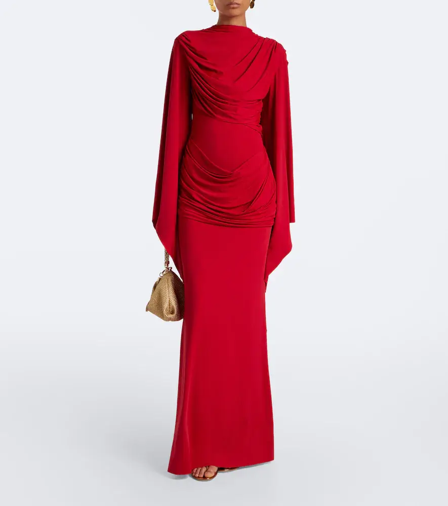 DE LA VALI Perisa draped jersey maxi dress | Thumbnail 6