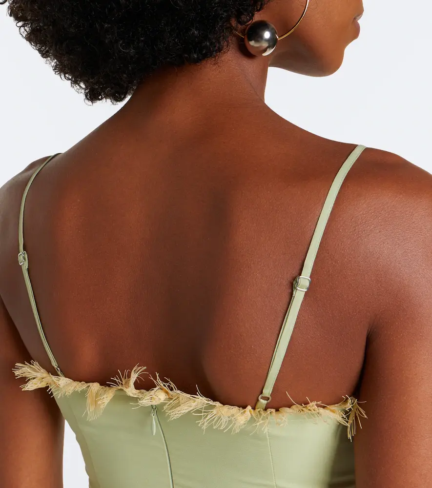 DE LA VALI Estela lace-trimmed georgette maxi dress | Thumbnail 2