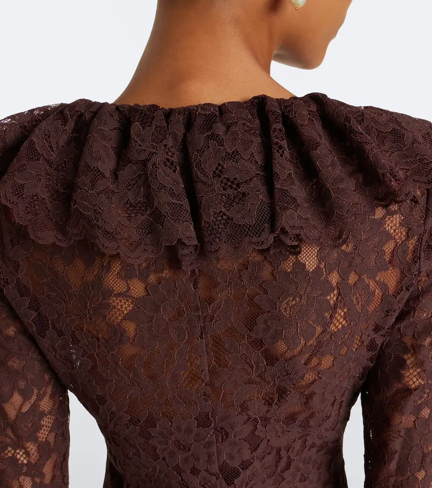 DE LA VALI Clementina asymmetric lace maxi dress | Thumbnail 3