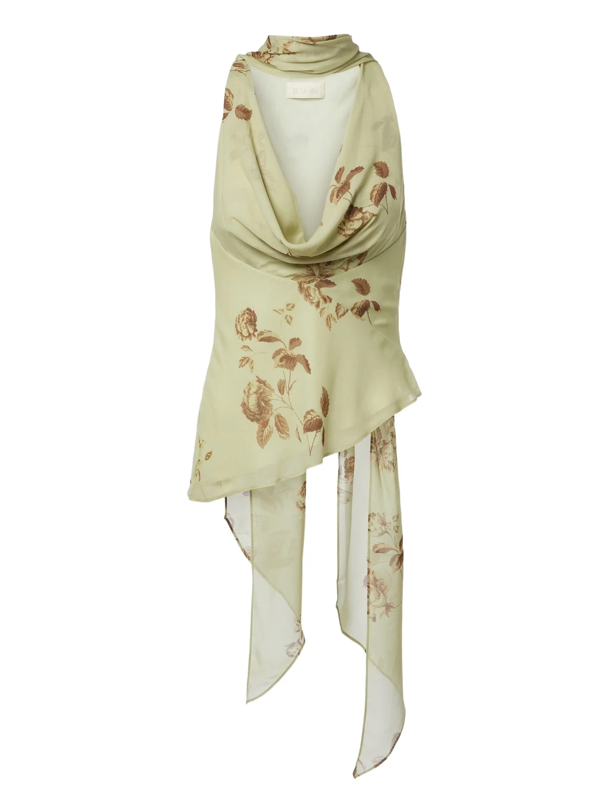 Diosa floral scarf-detail georgette top Diosa floral scarf-detail georgette top