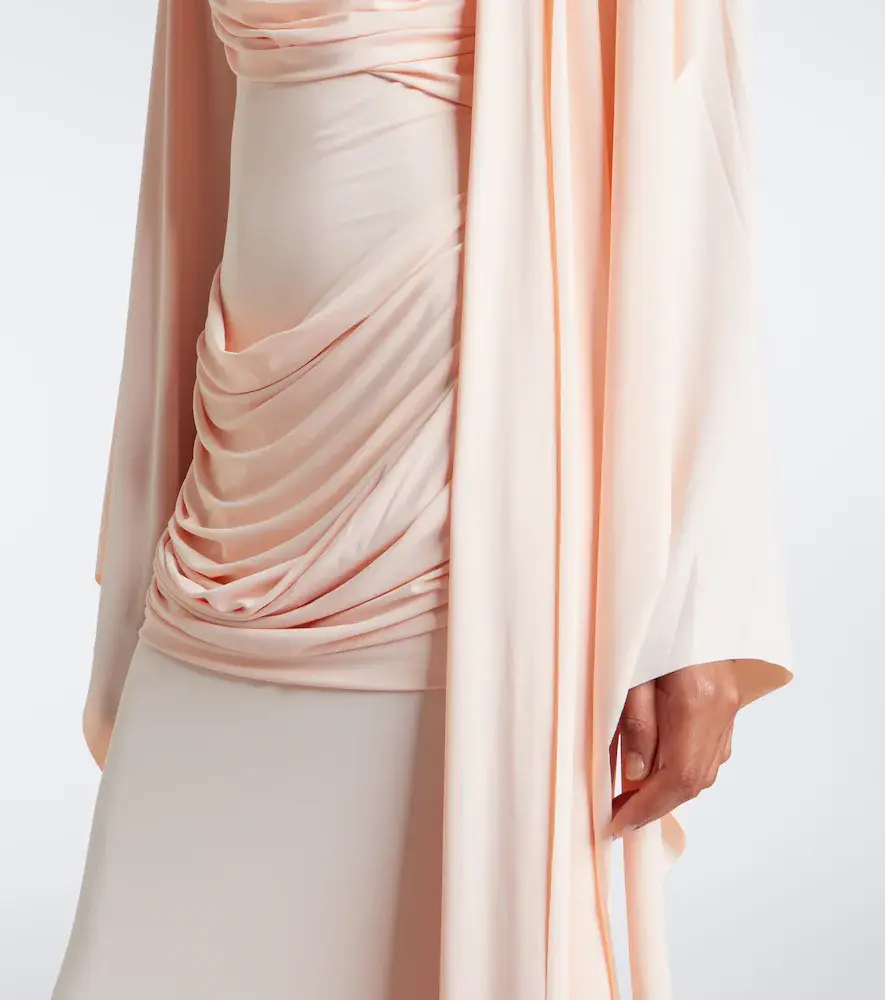 DE LA VALI Perisa draped caped jersey maxi dress | Thumbnail 2