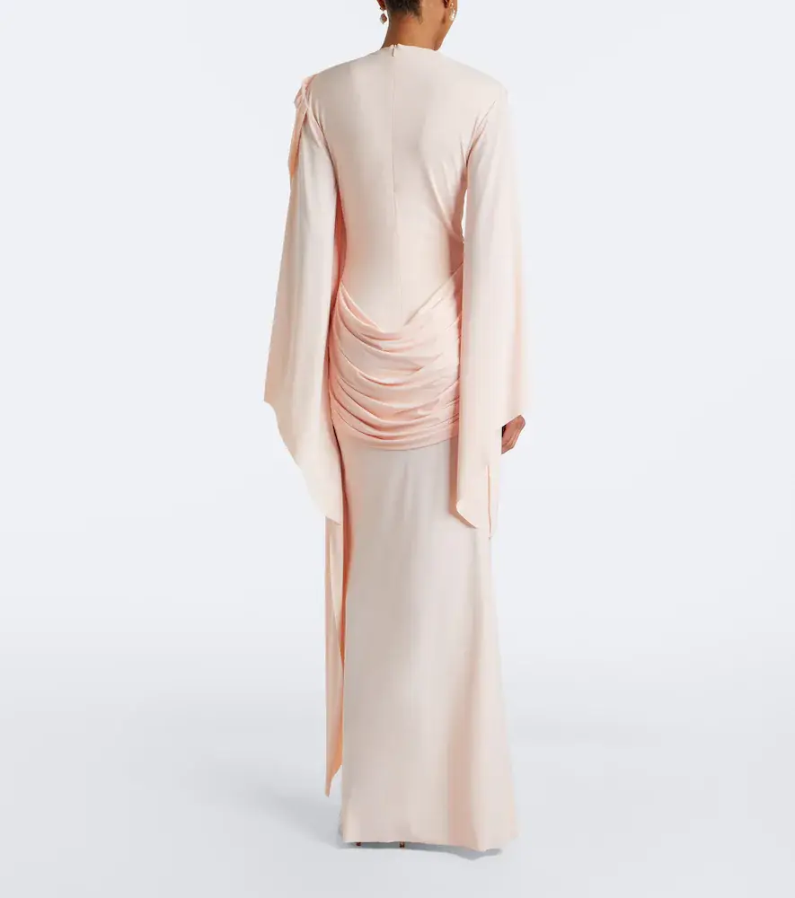 DE LA VALI Perisa draped caped jersey maxi dress | Thumbnail 6