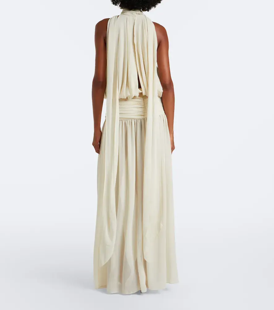 DE LA VALI Cruz draped chiffon maxi dress | Thumbnail 3