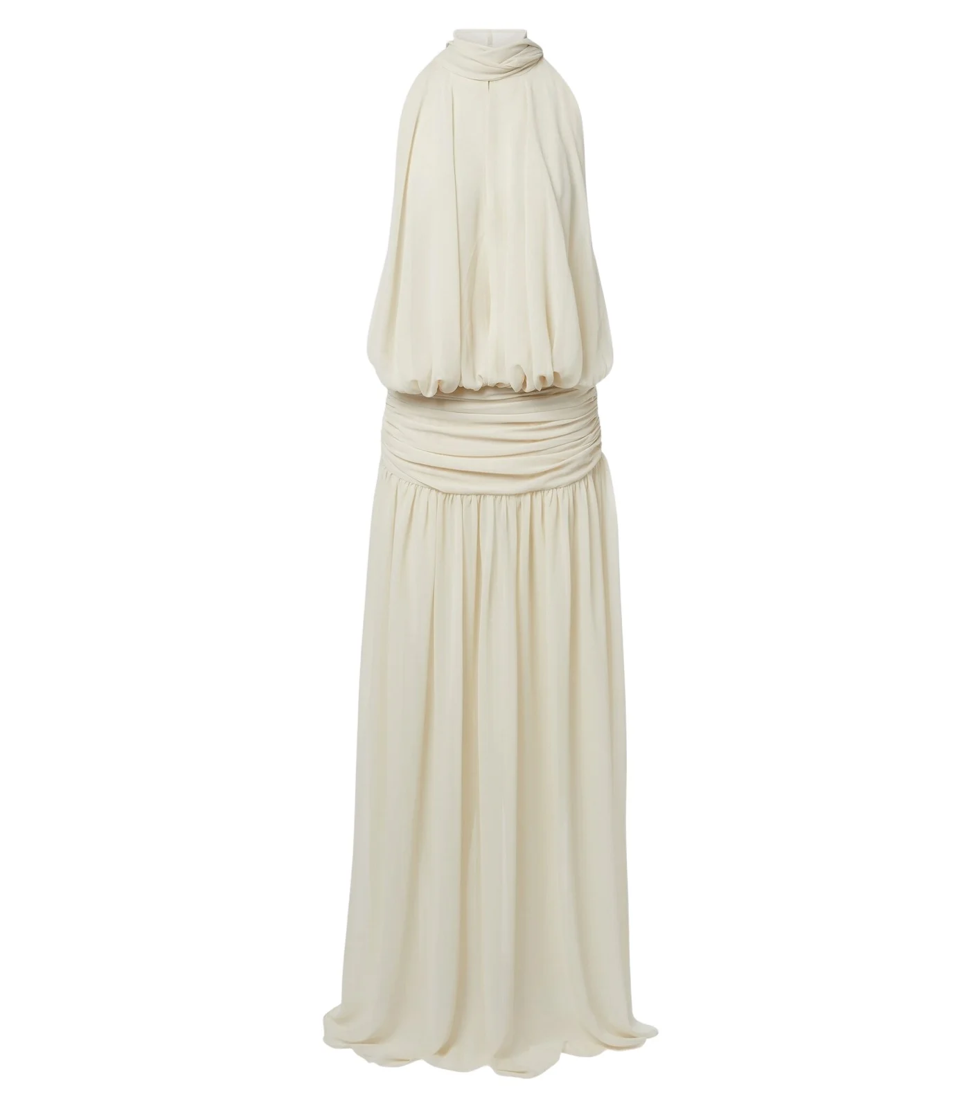 Cruz draped chiffon maxi dress