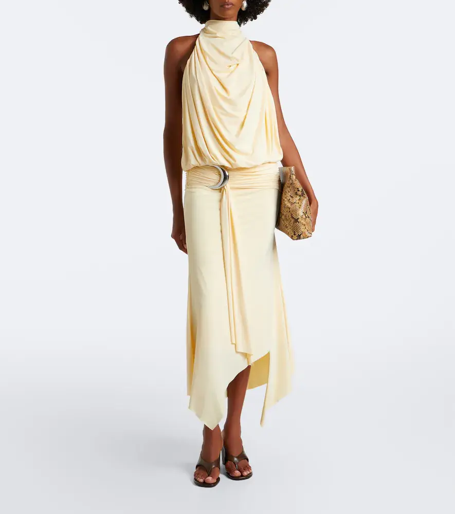 DE LA VALI Vida draped jersey midi dress | Thumbnail 2 DE LA VALI Vida draped jersey midi dress | Thumbnail 2