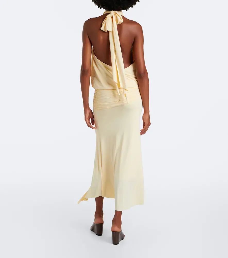 DE LA VALI Vida draped jersey midi dress | Thumbnail 3 DE LA VALI Vida draped jersey midi dress | Thumbnail 3