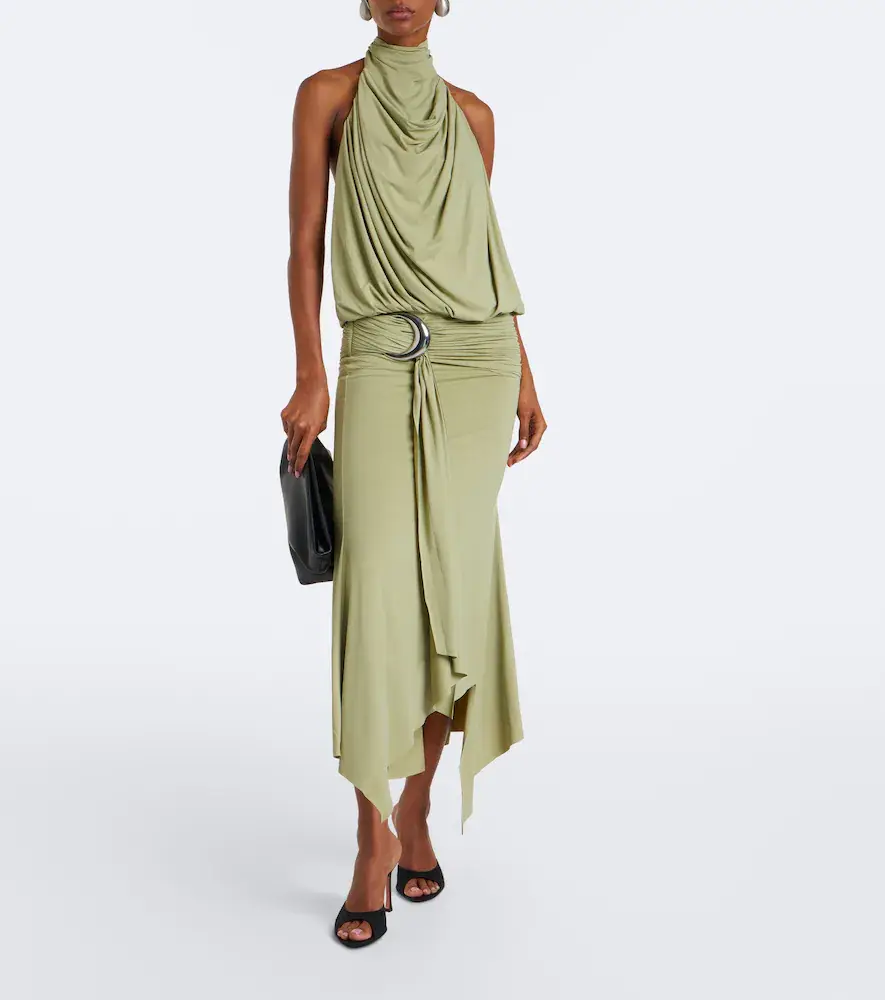 DE LA VALI Vida draped jersey midi dress | Thumbnail 3