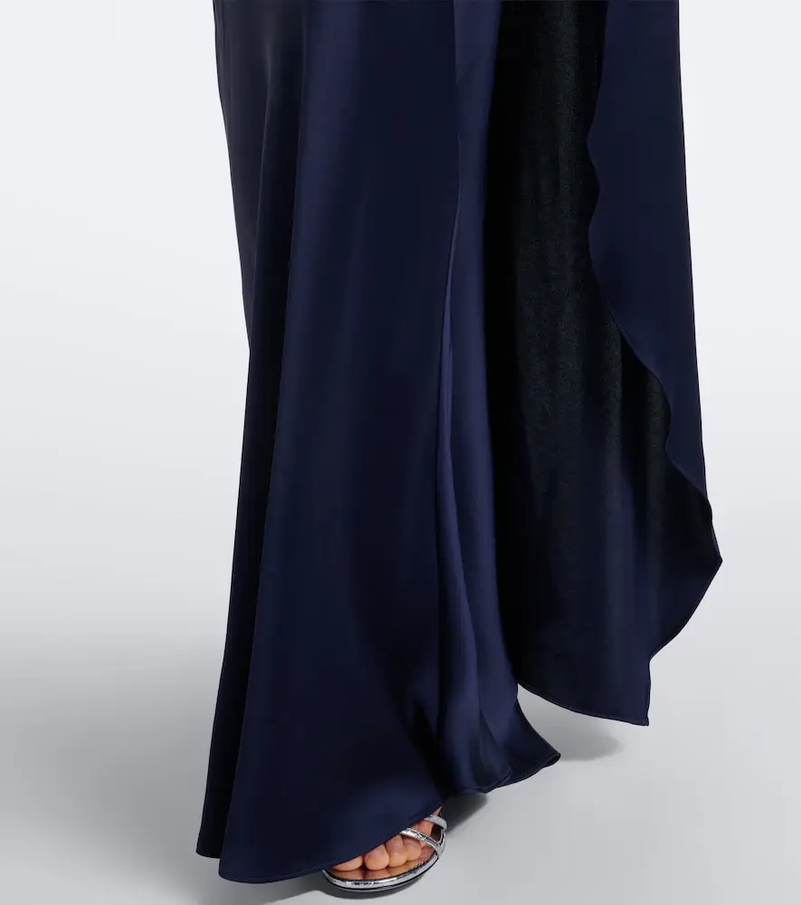 Simkhai Izel asymmetric caped satin gown | Thumbnail 5
