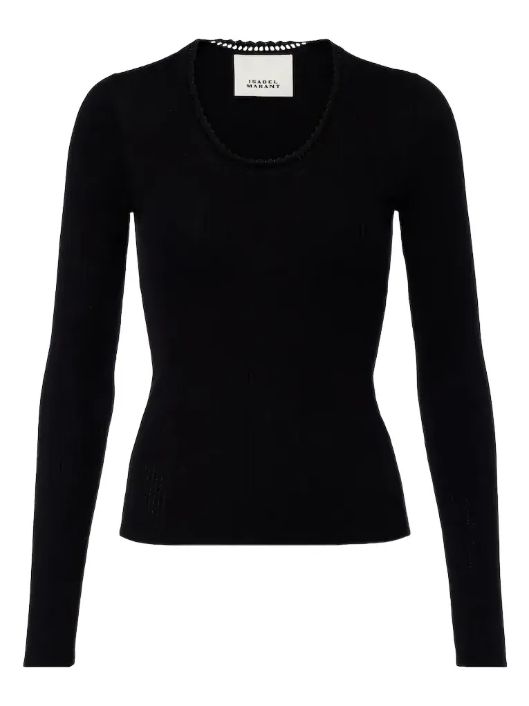 Selenie ribbed-knit silk and cotton sweater Selenie ribbed-knit silk and cotton sweater