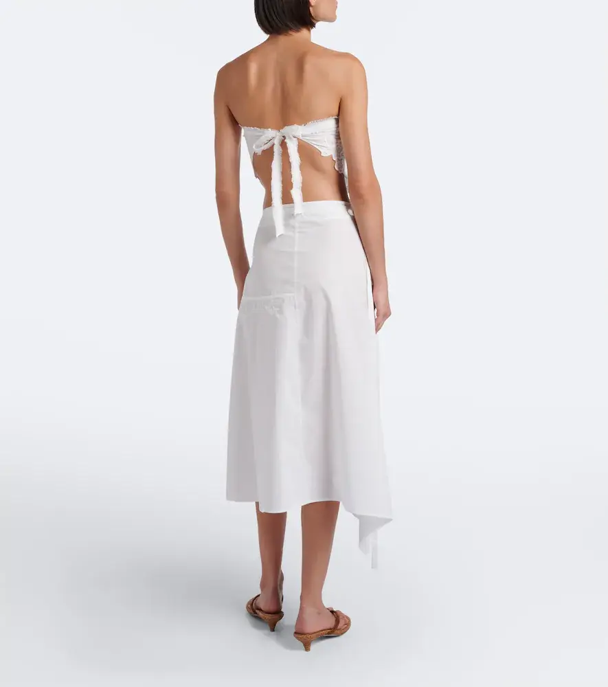 SIR. Klara asymmetric cotton midi skirt | Thumbnail 4