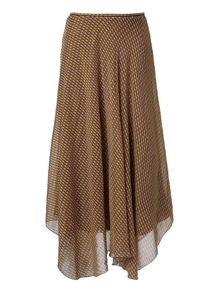 Cooper asymmetric printed maxi skirt
