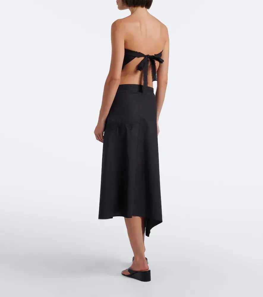 SIR. Klara asymmetric cotton midi skirt | Thumbnail 2 SIR. Klara asymmetric cotton midi skirt | Thumbnail 2